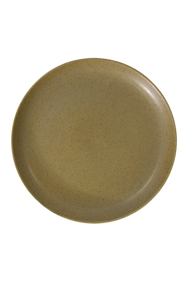 glaze ceramic aardewerk dessert bord mosterd medium