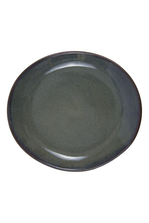 glaze ceramic aardewerk ovaal bord celadon medium