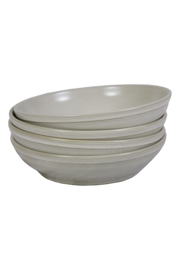 glaze ceramic aardewerk salade kom melk wit large