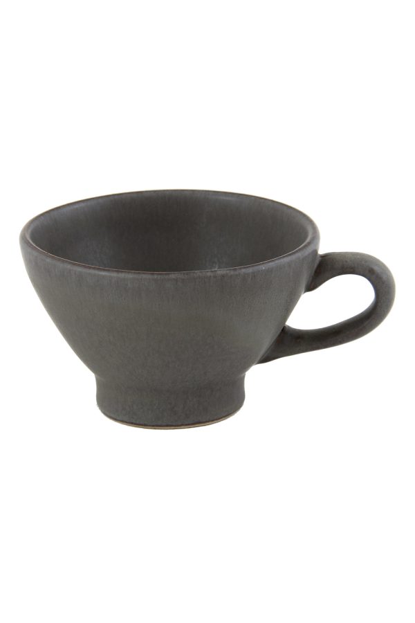 glaze ceramic aardewerk thee kop charcoal