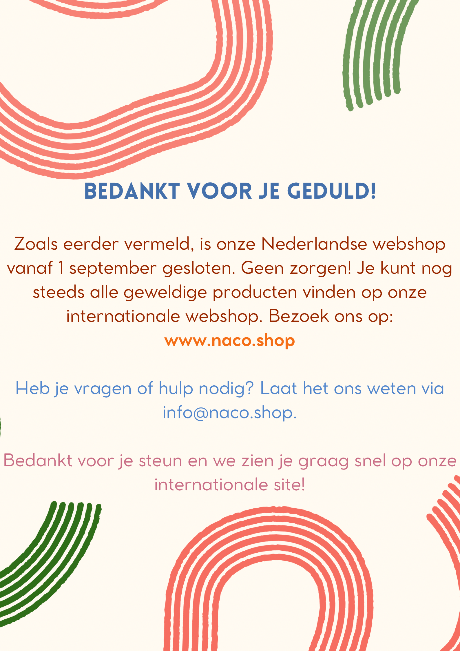 bedankt voor je geduld