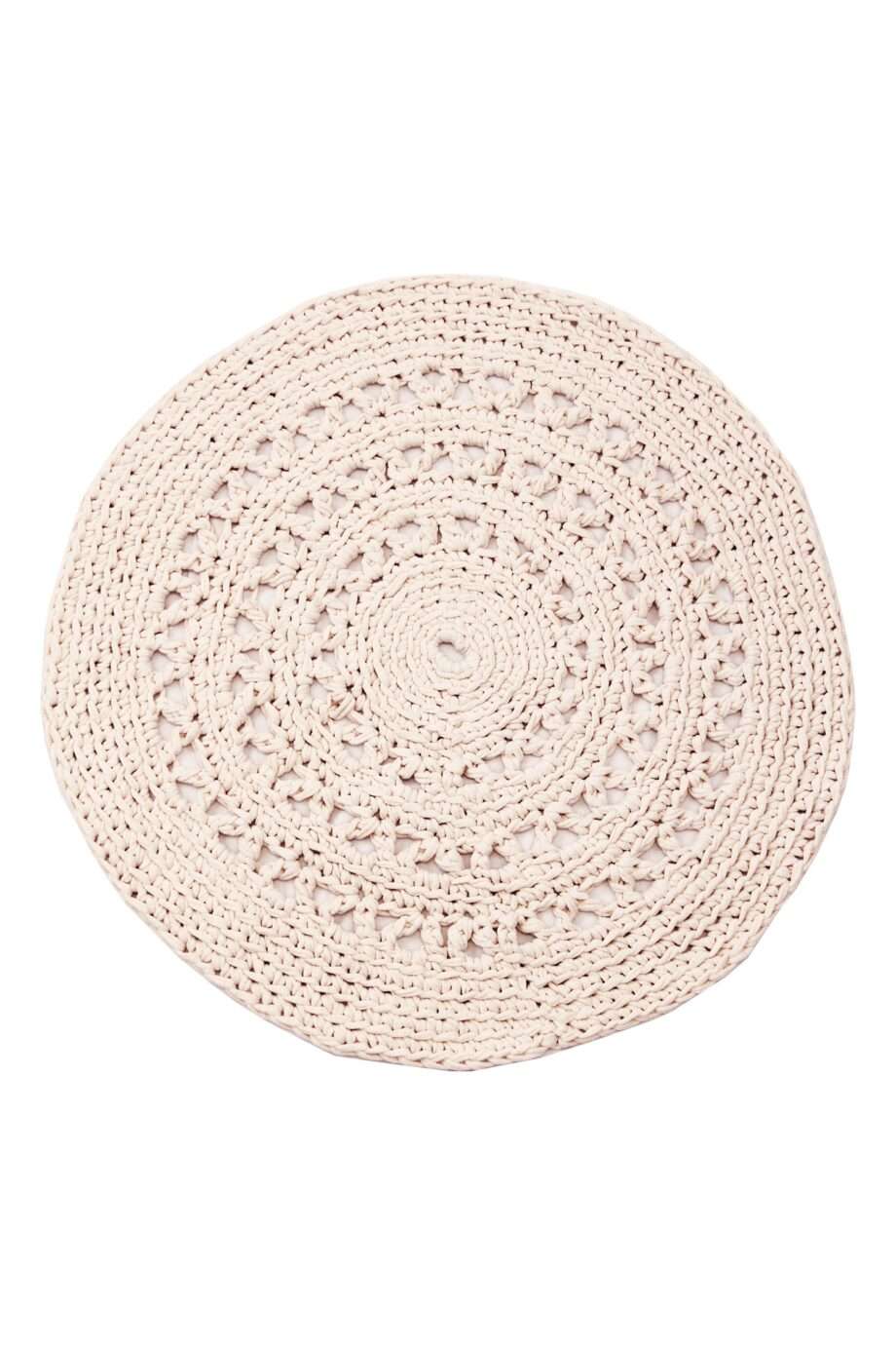 arab champagne crochet cotton rug medium