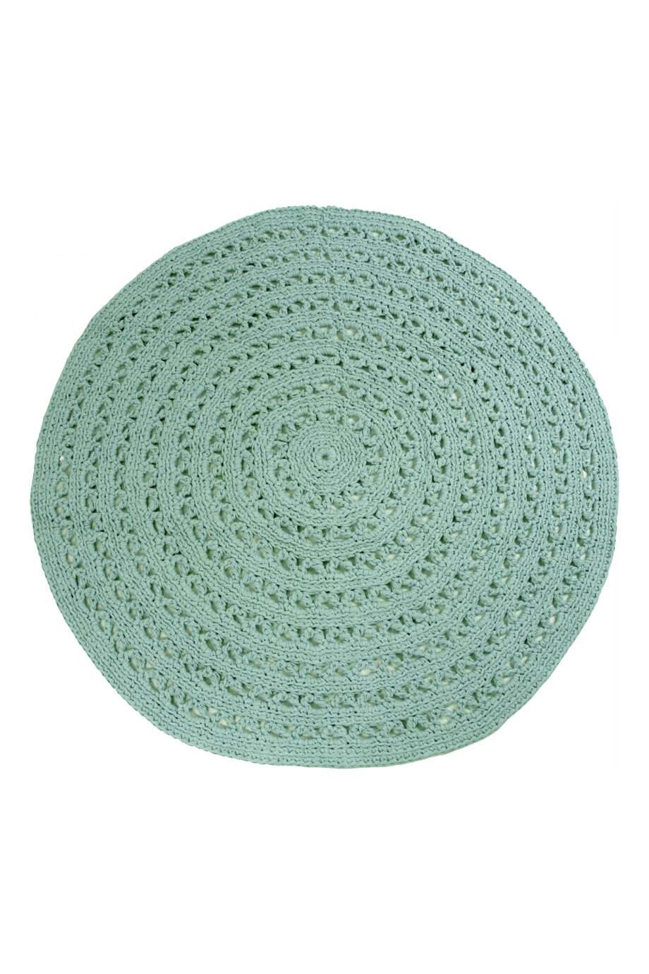 arab sea blue crochet cotton rug large