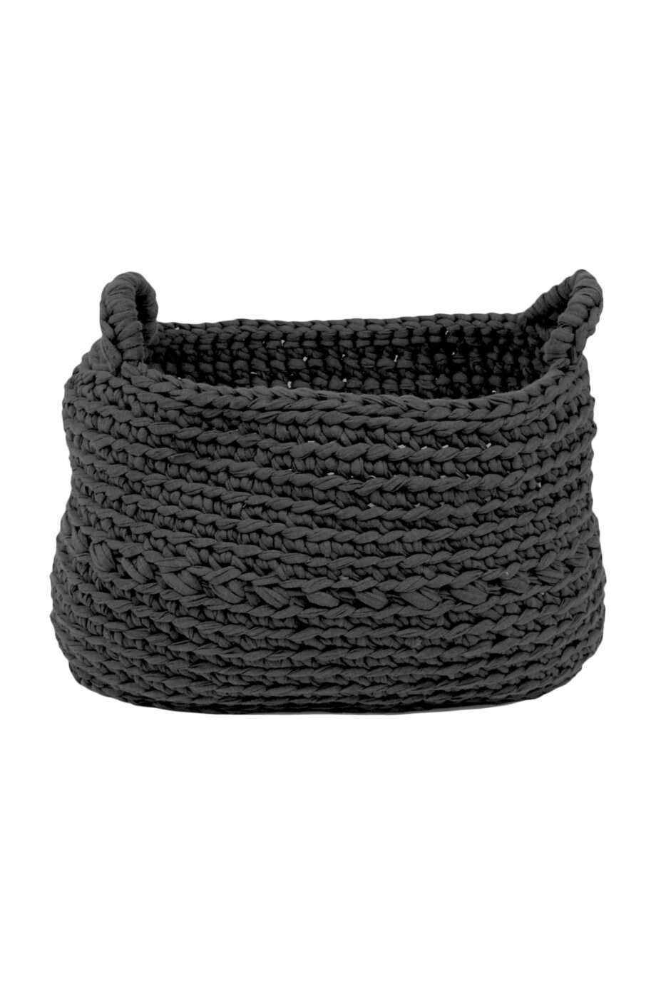 basic anthracite crochet cotton basket xxlarge