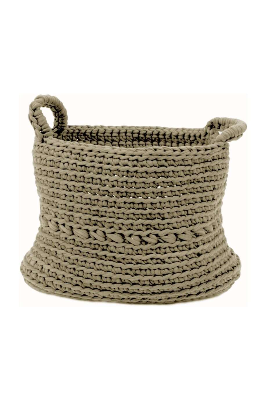 basic latte crochet cotton basket medium