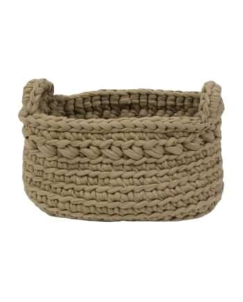 basic latte crochet cotton basket xsmall