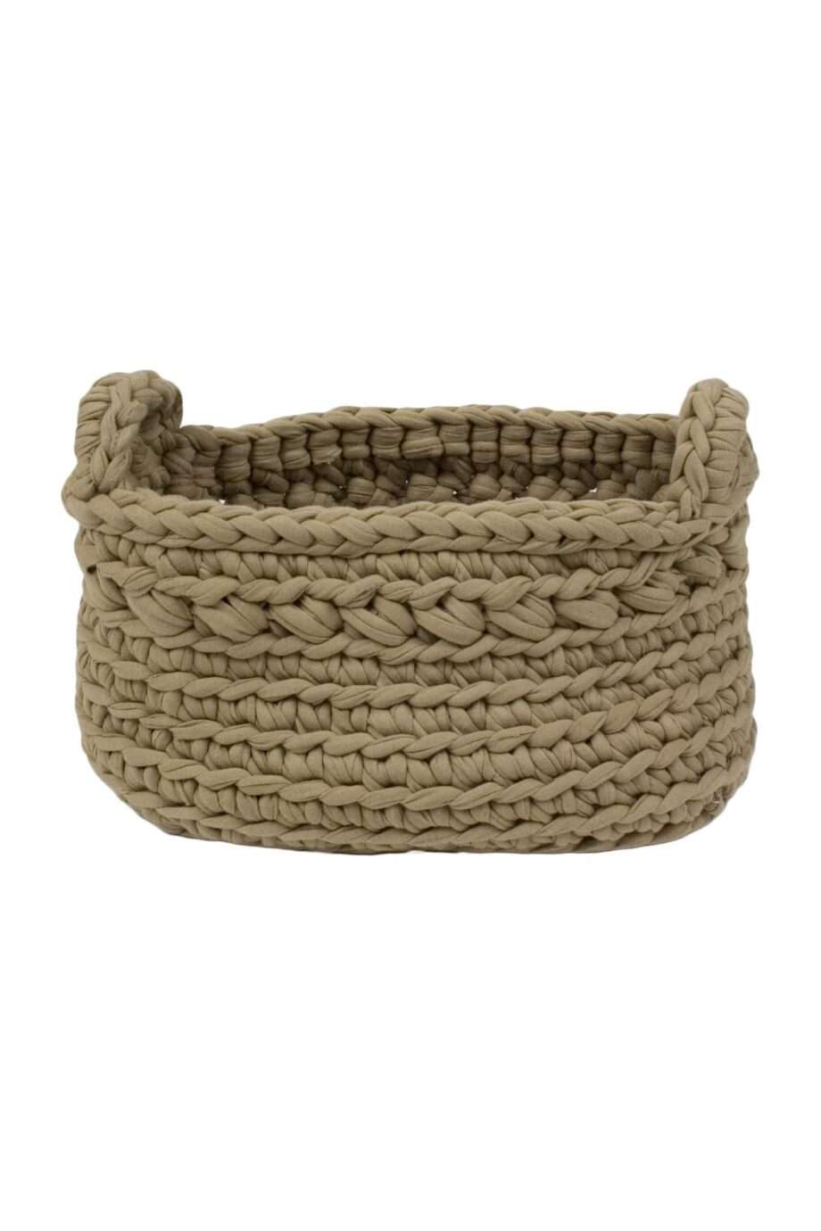 basic latte crochet cotton basket xsmall