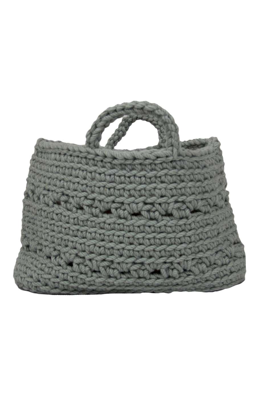 basic sage crochet woolen basket medium