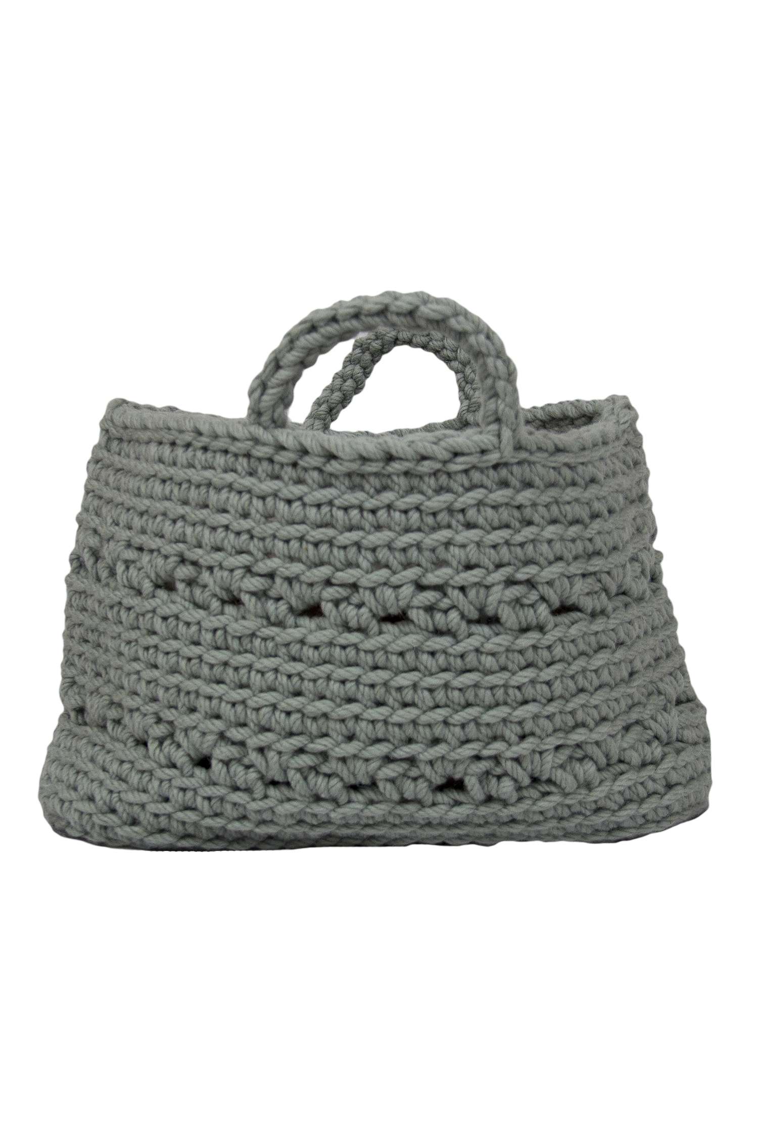 basic sage crochet woolen basket – naco.shop