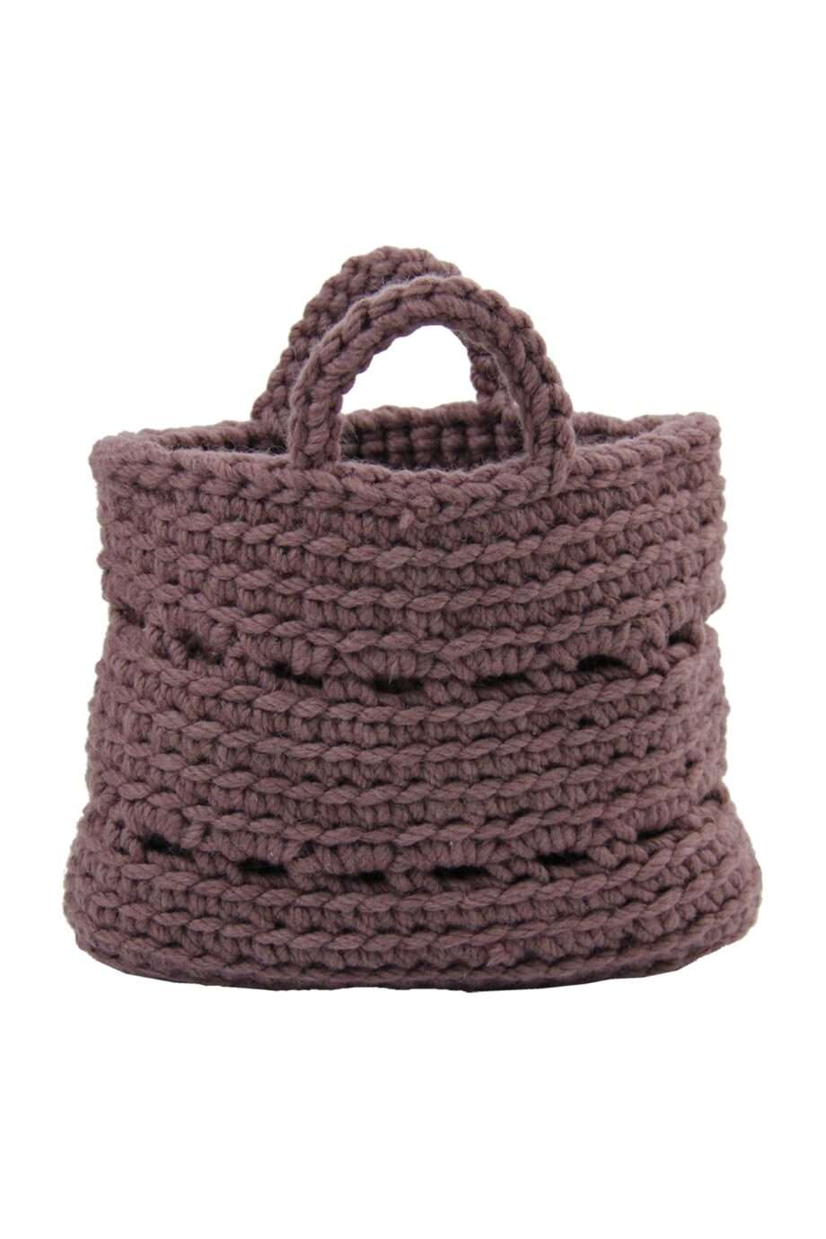 basic violet crochet woolen basket medium