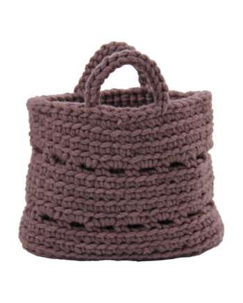 basic violet crochet woolen basket small