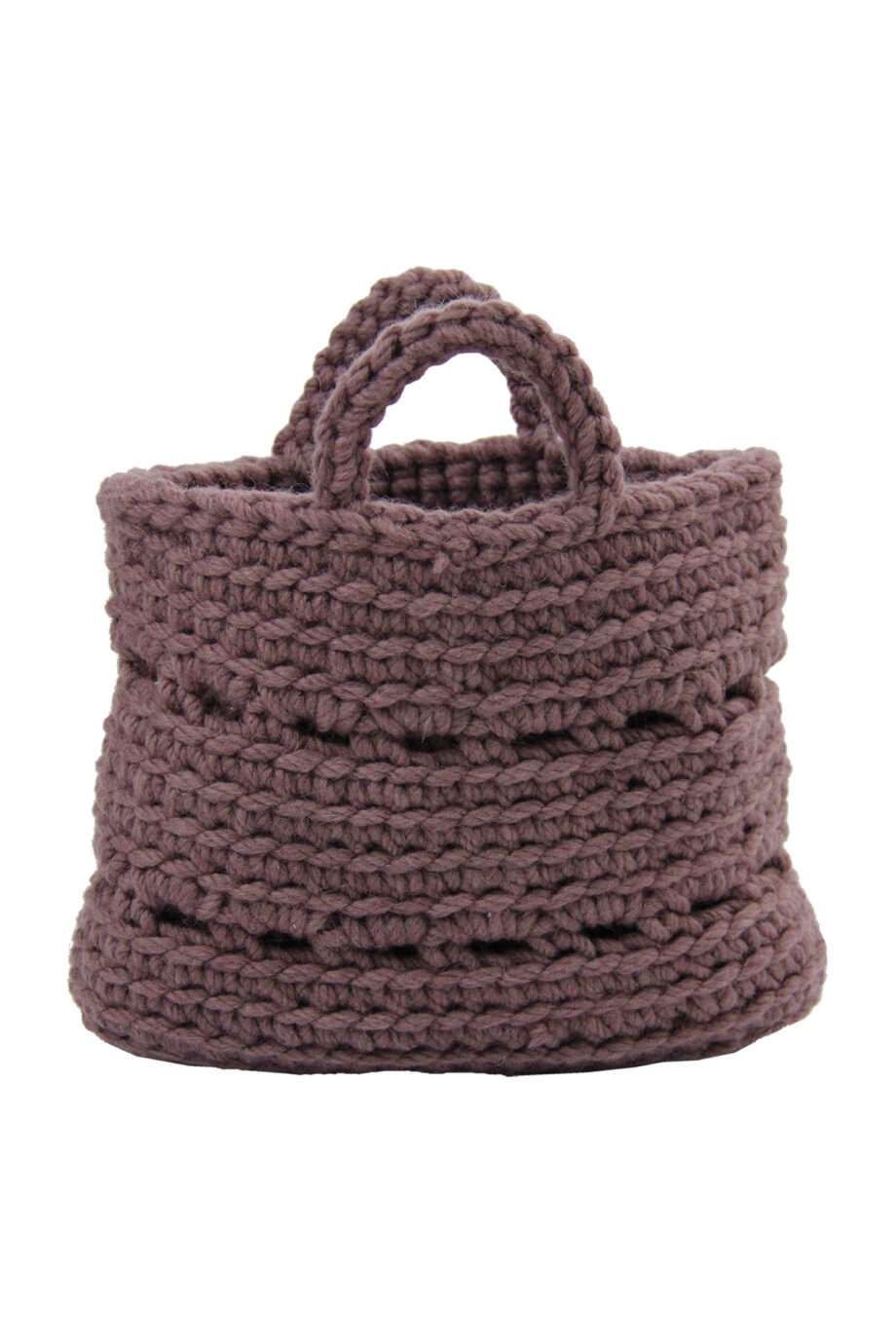basic violet crochet woolen basket small