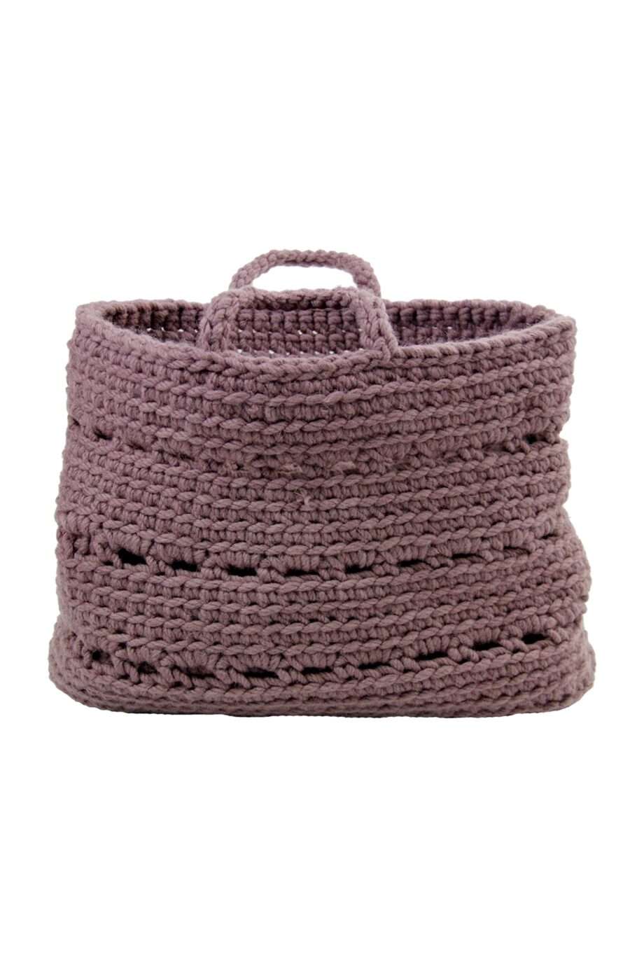 basic violet crochet woolen basket xlarge