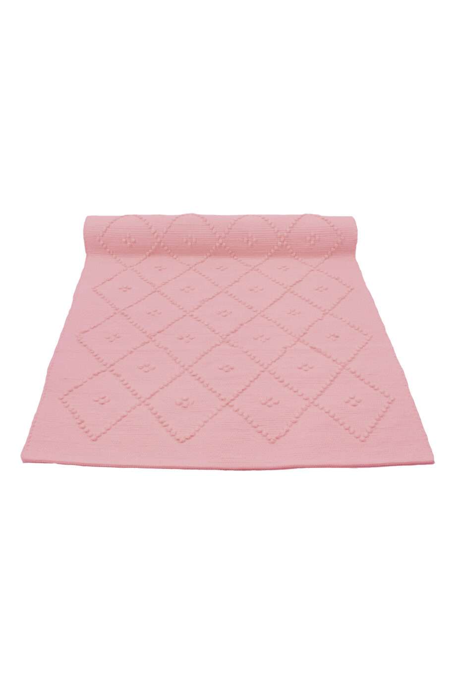 diamond fluor pink woven cotton rug medium
