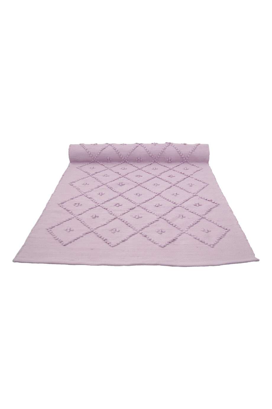 diamond lavender woven cotton rug medium