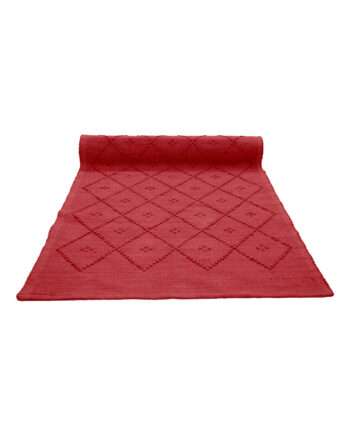 diamond red woven cotton rug medium