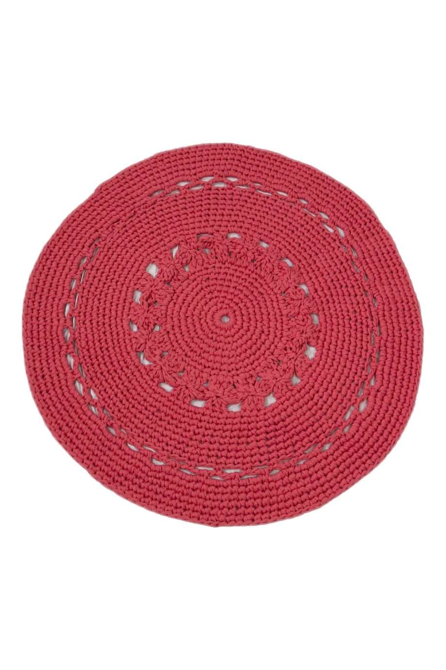 flor red coral crochet cotton rug xlarge