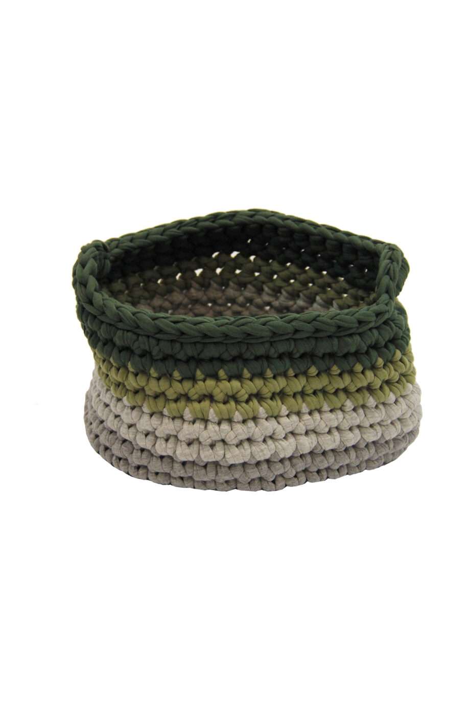 groovy olive green crochet cotton basket large