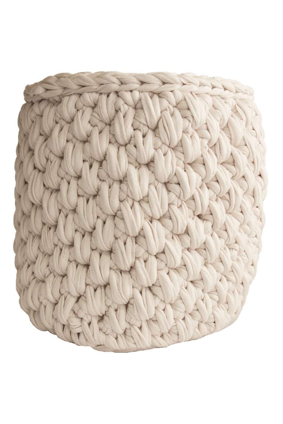 peony blush rose crochet cotton basket small