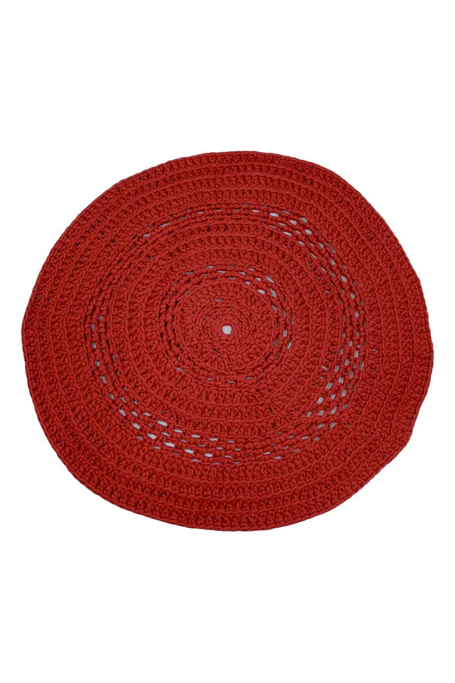 peony chillipepper crochet cotton rug medium