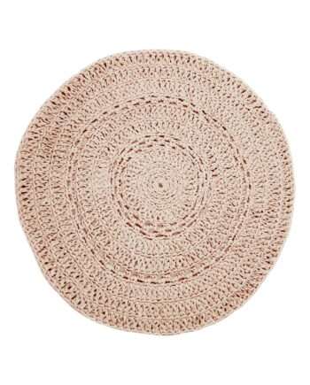 peony flamingo pink crochet cotton rug medium