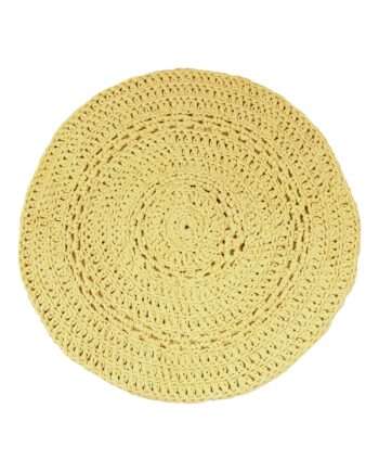 peony golden yellow crochet cotton rug medium