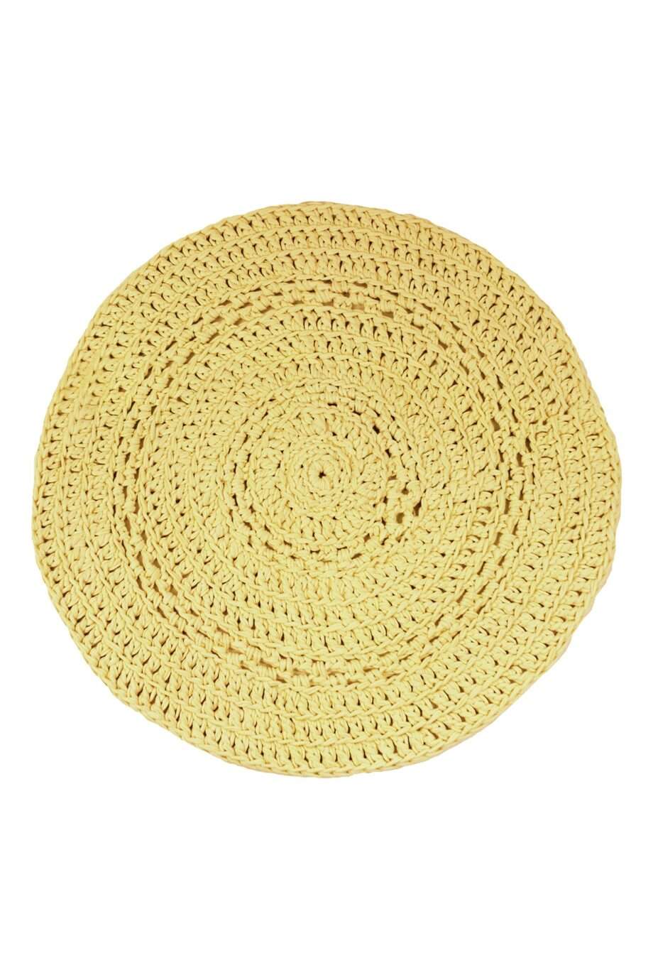peony golden yellow crochet cotton rug medium