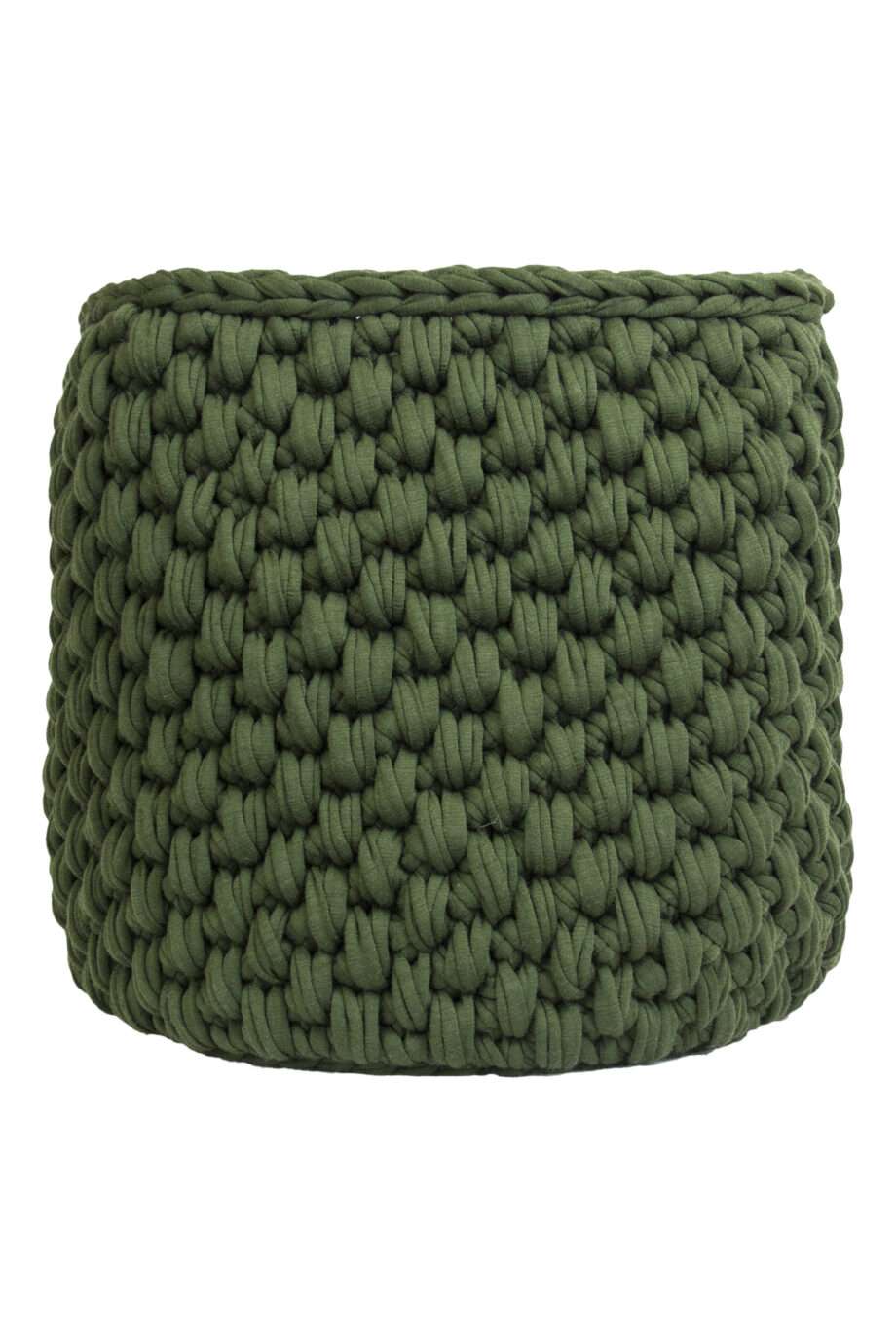 peony hunter green crochet cotton basket large