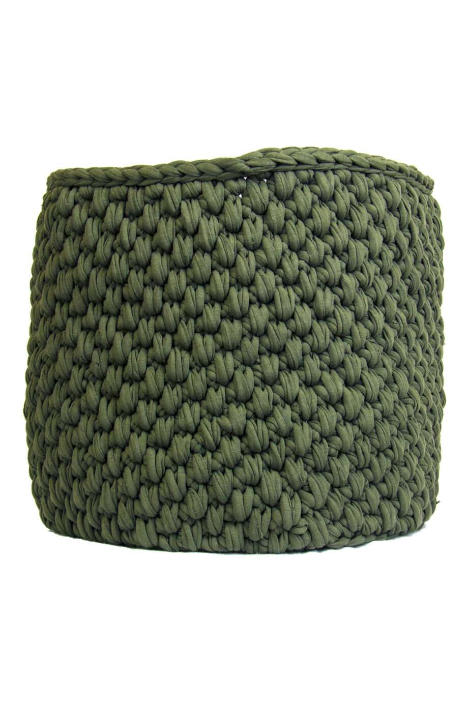 peony hunter green crochet cotton basket xlarge