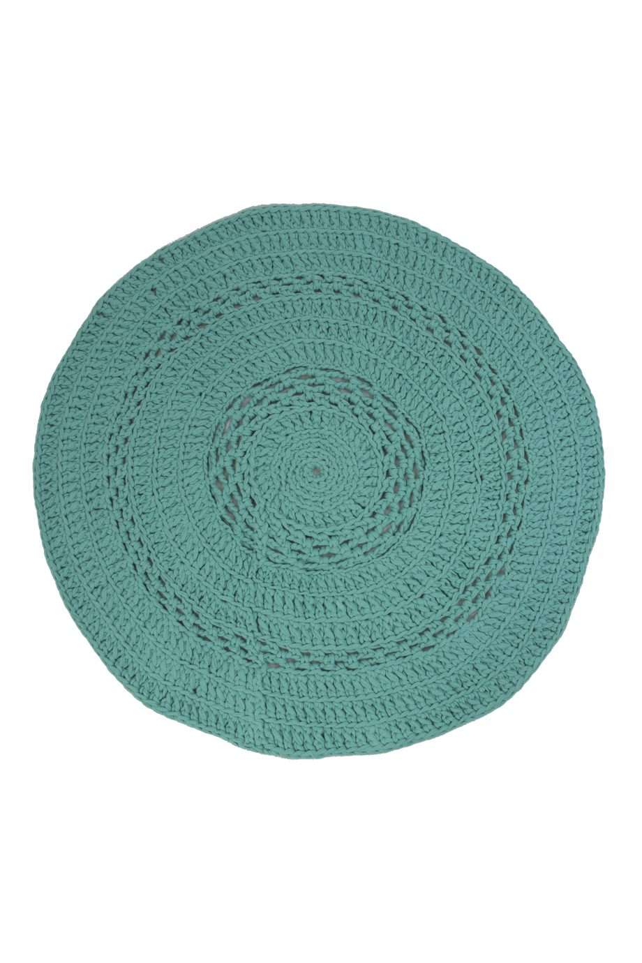 peony jolly green crochet cotton rug medium