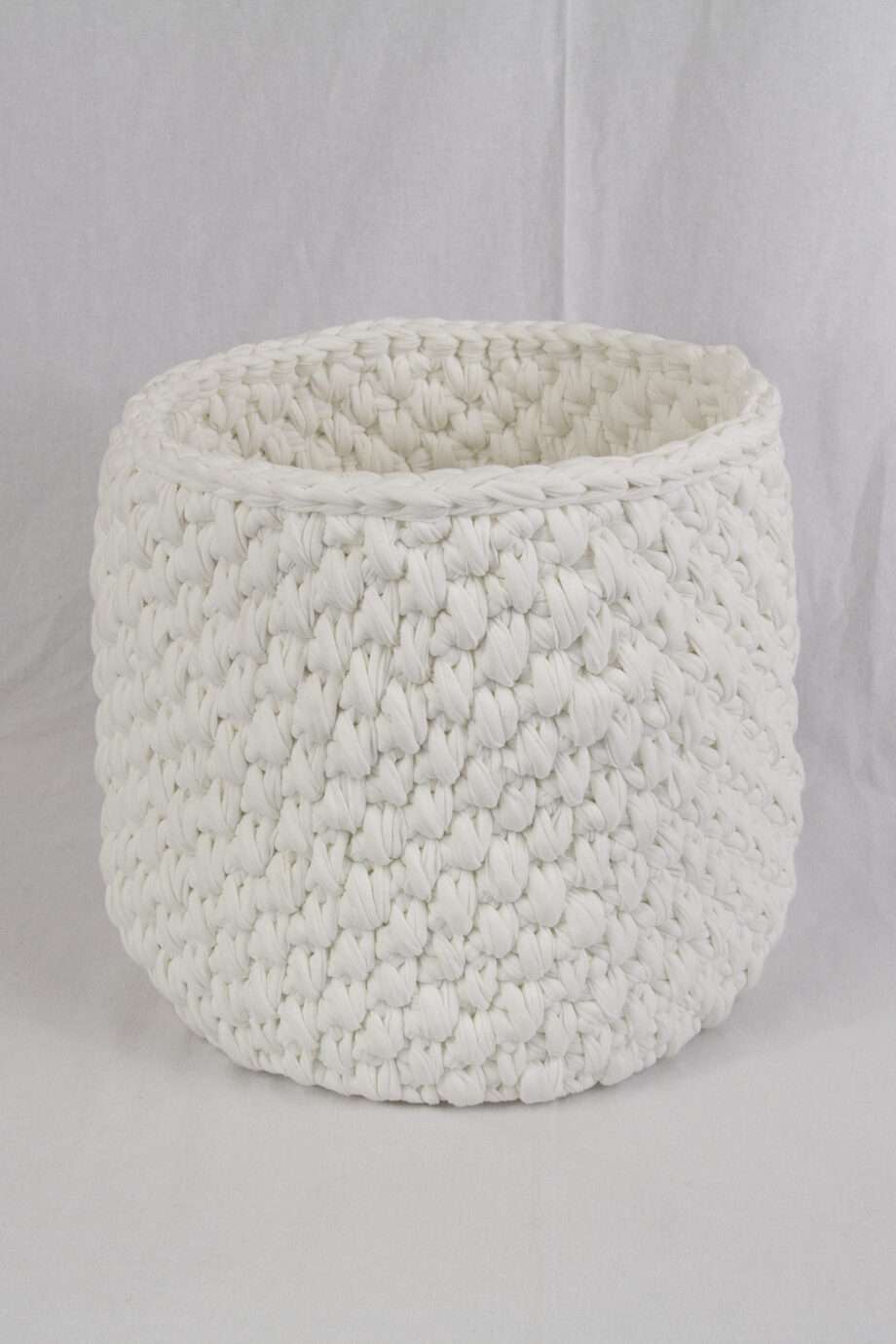 peony off-white crochet cotton basket large