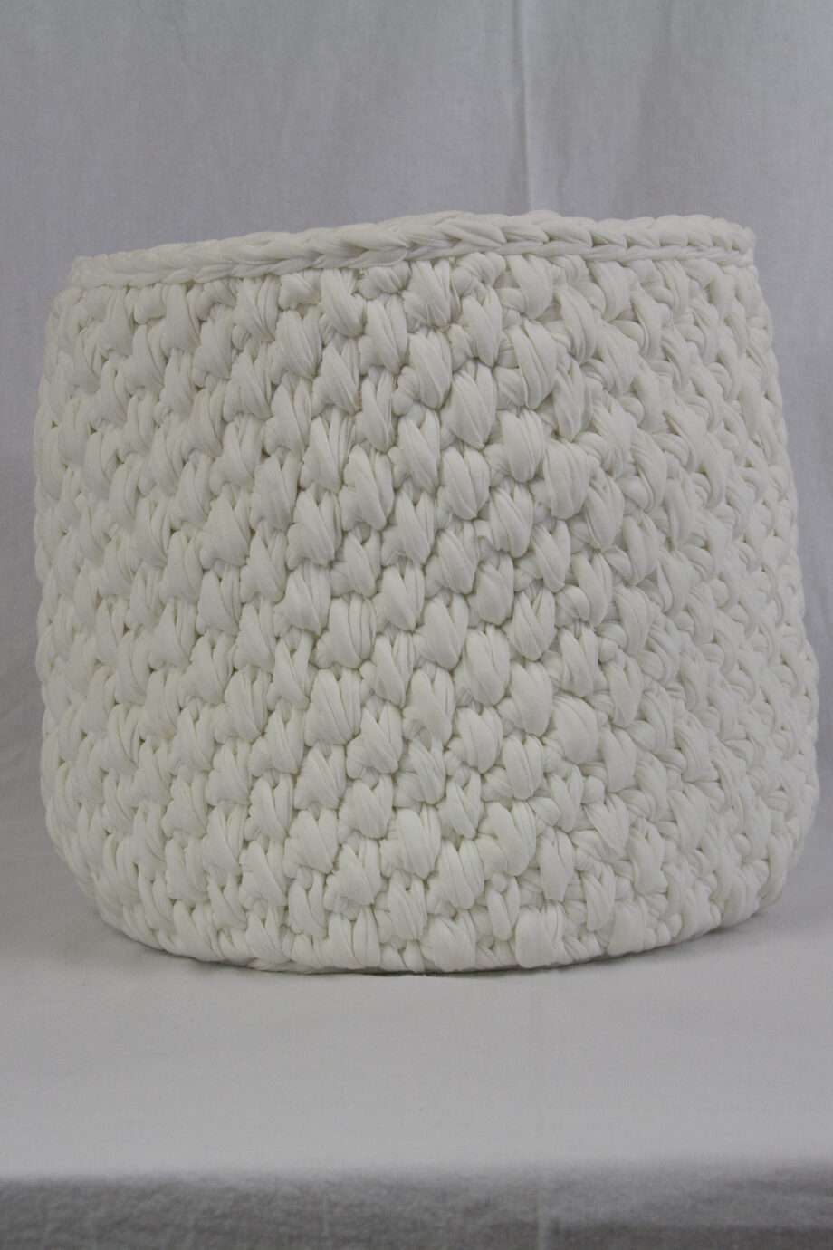 peony off-white crochet cotton basket medium