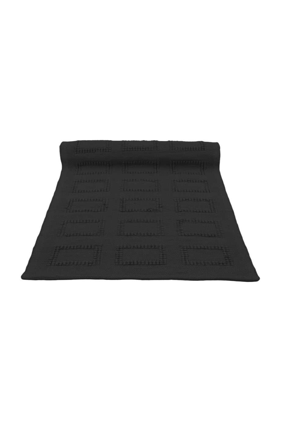 quadro black woven cotton rug medium