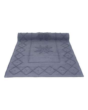 star navy blue woven cotton rug medium