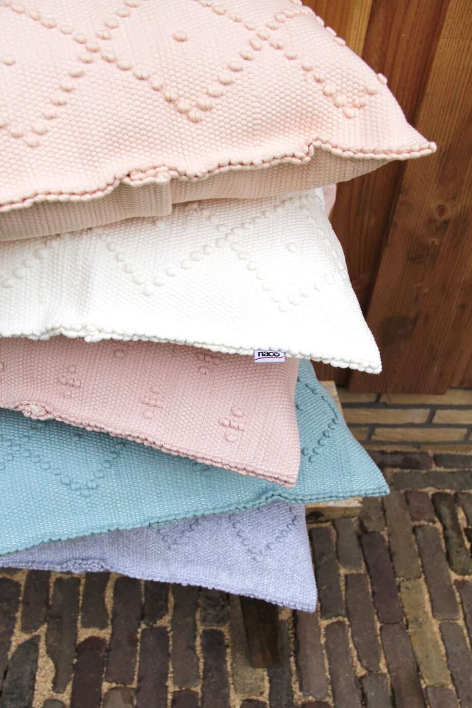 diamond woven cotton pillowcase