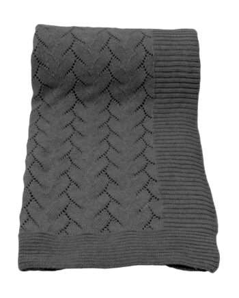 ajoure anthracite knitted cotton plaid medium