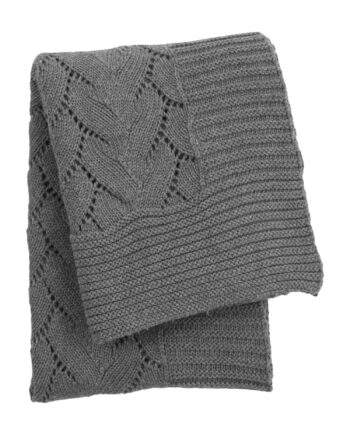 ajoure grey knitted cotton little blanket small