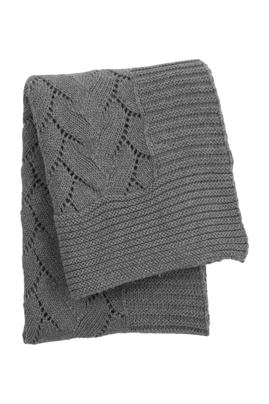 ajoure grey knitted cotton little blanket small