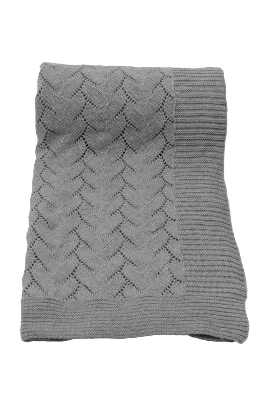 ajoure grey knitted cotton plaid medium