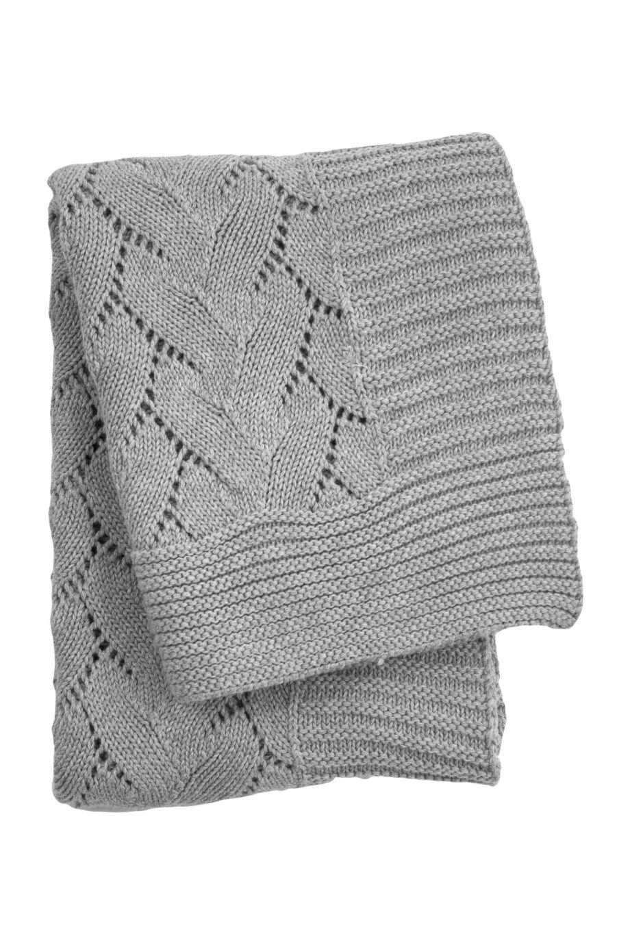 ajoure light grey knitted cotton little blanket medium