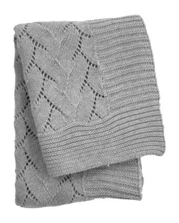 ajoure light grey knitted cotton little blanket small