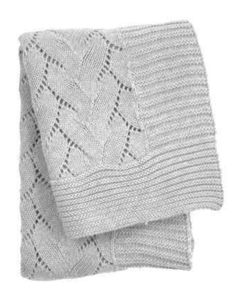 ajoure lilly white knitted cotton little blanket small