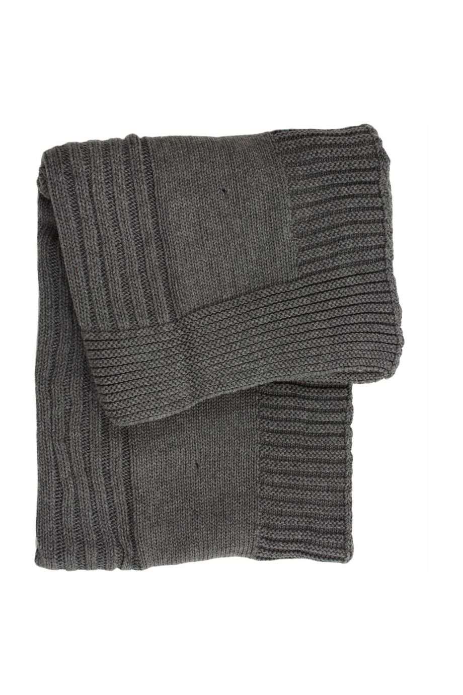 anthracite knitted cotton little blanket medium