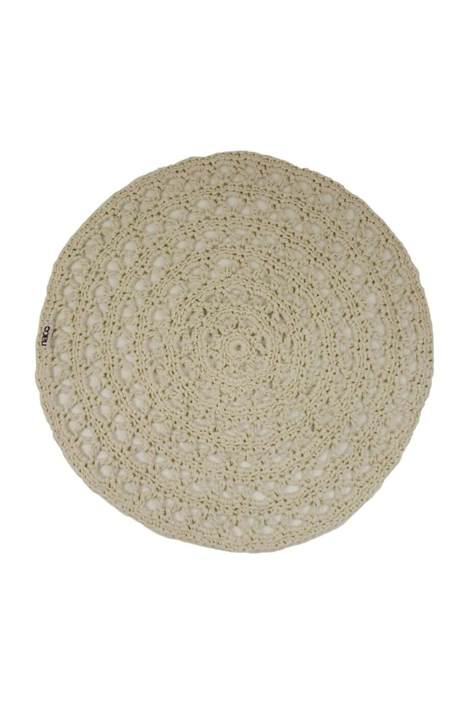 arab ecru crochet cotton floor mat small