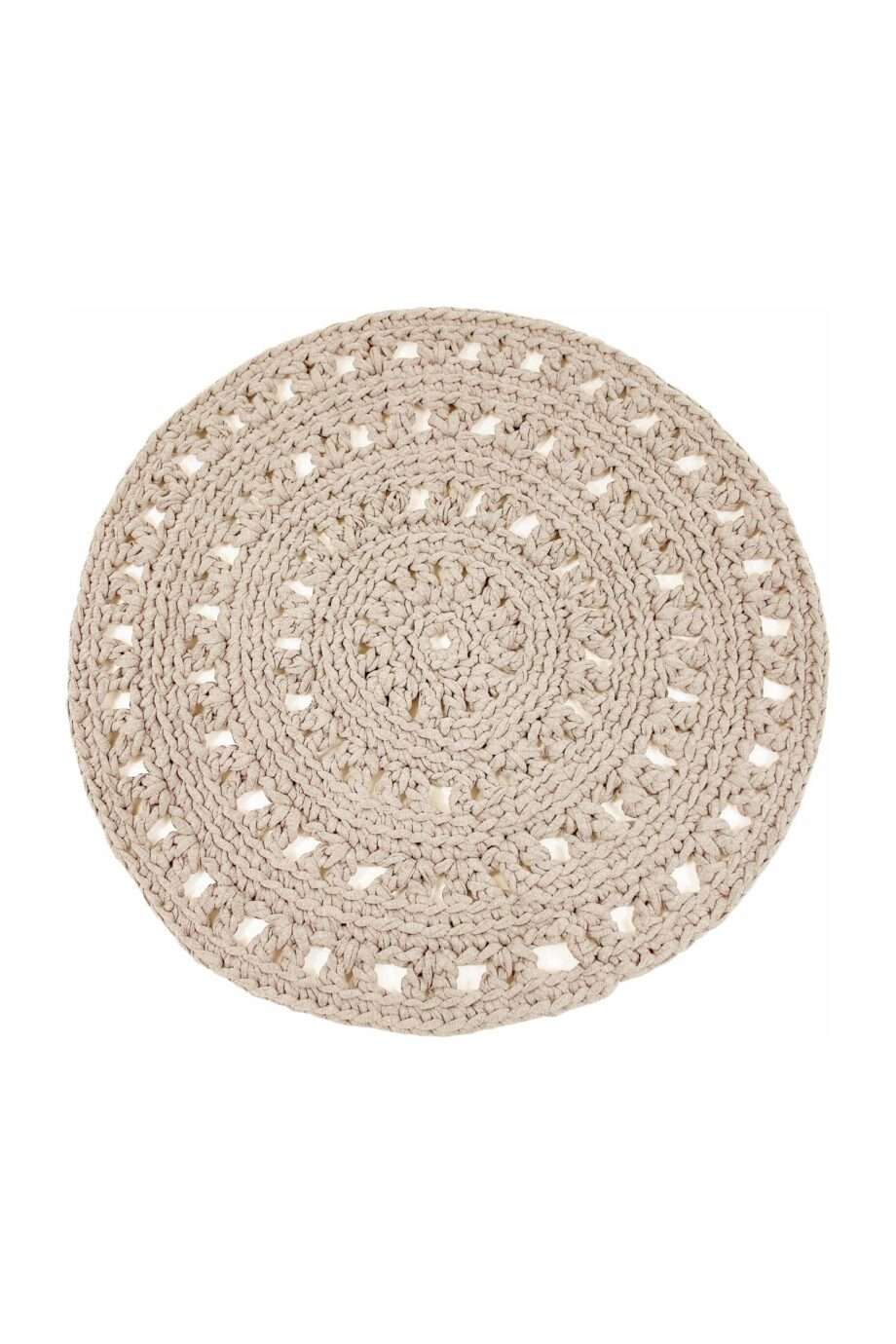 arab linen crochet cotton floor mat small