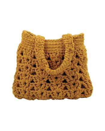 arab ochre crochet woolen bag