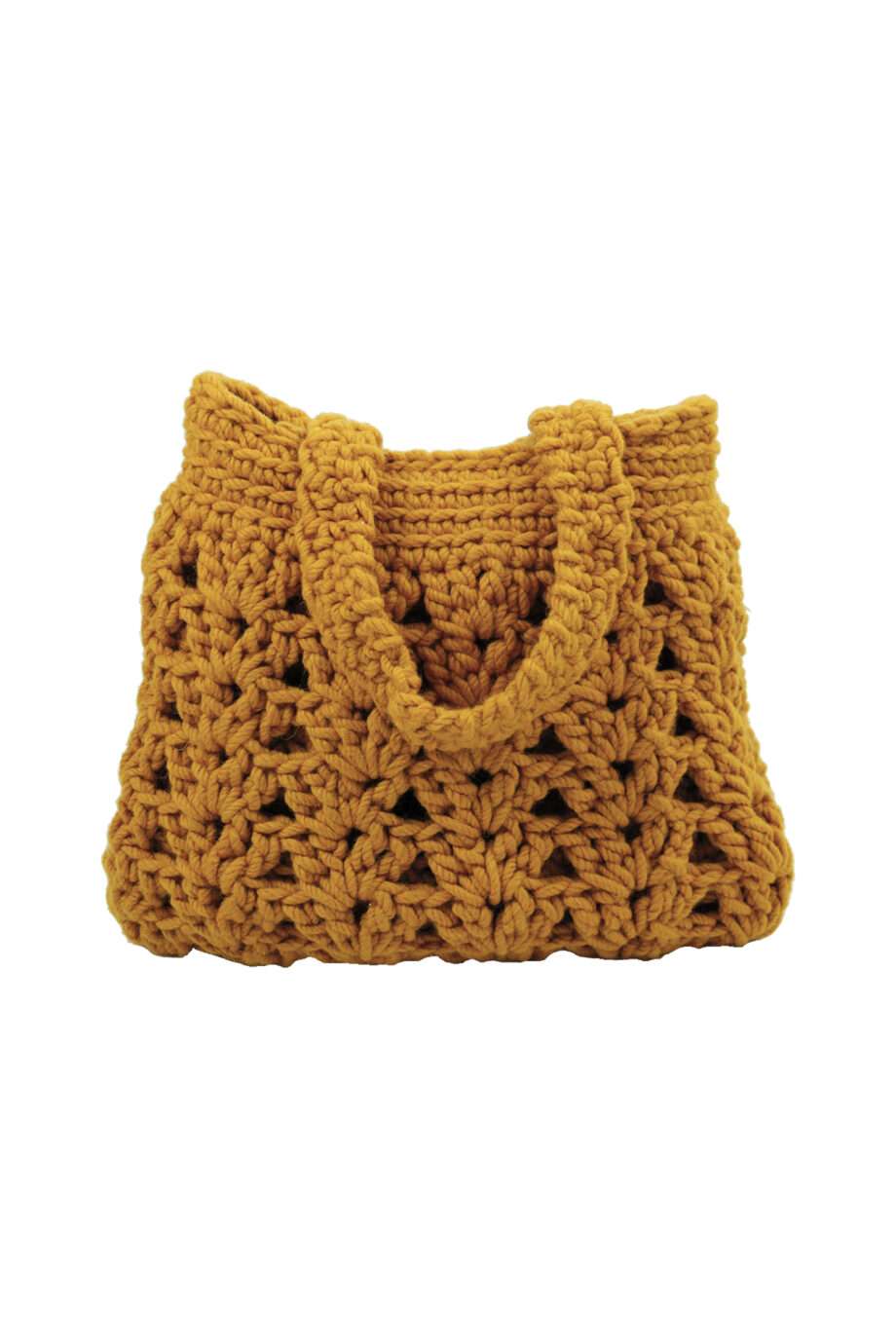 arab ochre crochet woolen bag