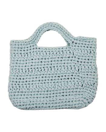 basic heavenly blue crochet cotton shopper