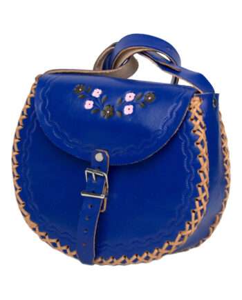 basic navy blue leather bag large