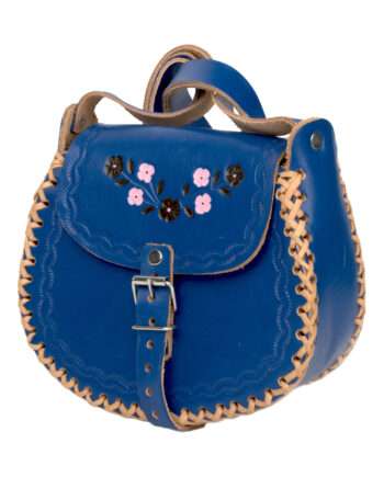 basic navy blue leather bag medium